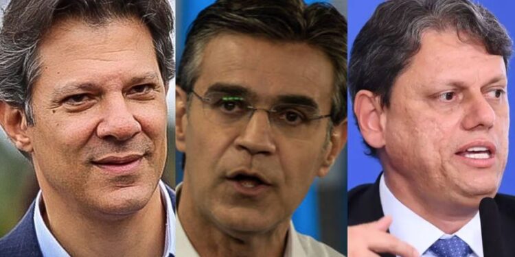 Datafolha: Tarcísio e Rodrigo crescem; Haddad apresenta queda