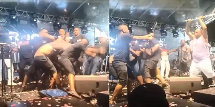 discussão entre bandas termina com briga generalizada de músicos em cima de palco na Bahia