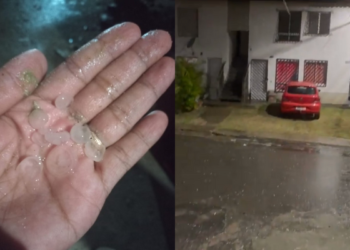 Chuva de granizo atinge cidades baianas