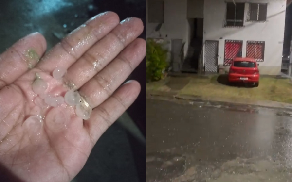 Chuva de granizo atinge cidades baianas