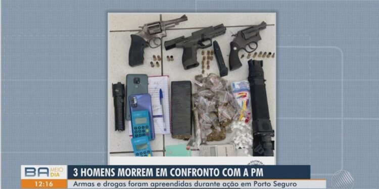 Confronto termina com três mortos no extremo sul da Bahia; armas e drogas foram apreendidas