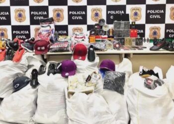 Homem é preso durante apreensão de mais de 13 mil produtos falsificados no Feiraguay