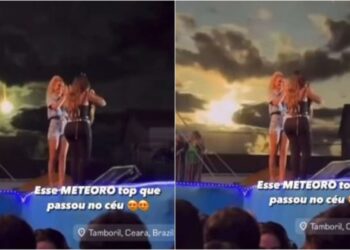 Meteoro cruza o céu e impressiona o público durante show de Simone Mendes no Ceará