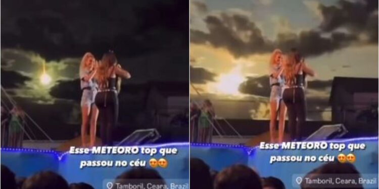 Meteoro cruza o céu e impressiona o público durante show de Simone Mendes no Ceará