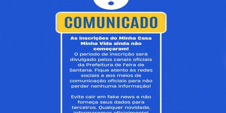 Prefeitura alerta para falsas informações sobre inscrições no Minha Casa Minha Vida