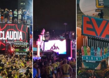 Maior trio elétrico do Carnaval de Salvador é parcialmente destruído após pegar fogo