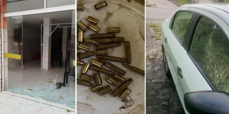 Comando Vermelho chega de barco, fuzila carros, destrói lojas e deixa bomba caseira