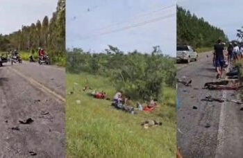 Acidente entre carro e motos deixa dois mortos e oito feridos na BA-504