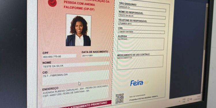 Feira de Santana passa a emitir carteirinha para pessoas com anemia falciforme