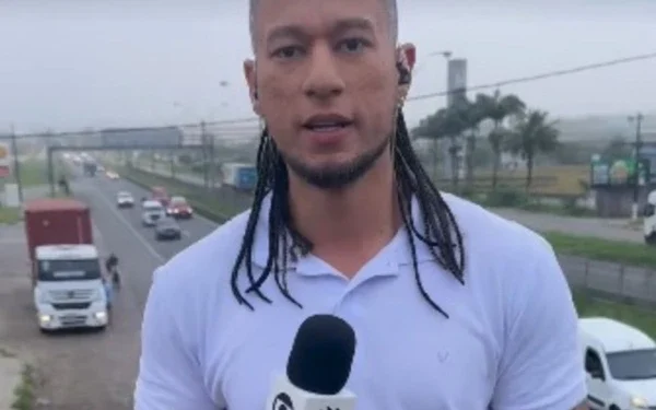 Repórter da Rede Bahia sofre acidente após reportagem ao vivo e fica ferido