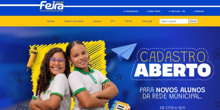 Feira de Santana abre cadastro de novos alunos online para o ano letivo de 2026