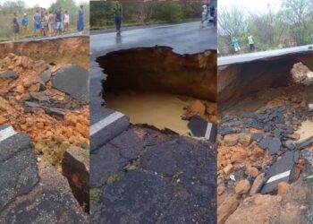 Cratera se abre na BR-116 e trecho de rodovia é interditado; PRF orienta rotas alternativas