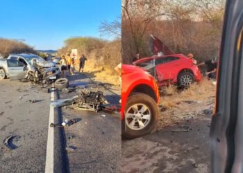 Acidente com três carros deixa quatro mortos em estrada no Ceará; mãe e filha estão entre as vítimas