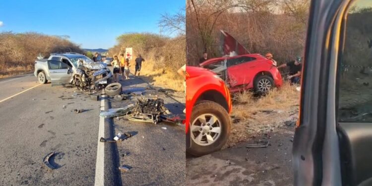 Acidente com três carros deixa quatro mortos em estrada no Ceará; mãe e filha estão entre as vítimas