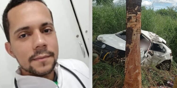 Técnico de enfermagem morre após pneu de carro estourar e veículo bater em árvore na Bahia