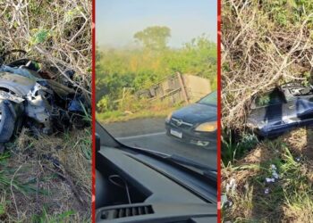 Uma pessoa morre após carro e caminhão caírem em ribanceira na Bahia