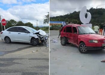 Homem morre e outras cinco pessoas ficam feridas após batida entre carros na Bahia