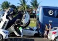 Engavetamento entre carreta, carros e ônibus interdita parcialmente BR-324 em Feira de Santana