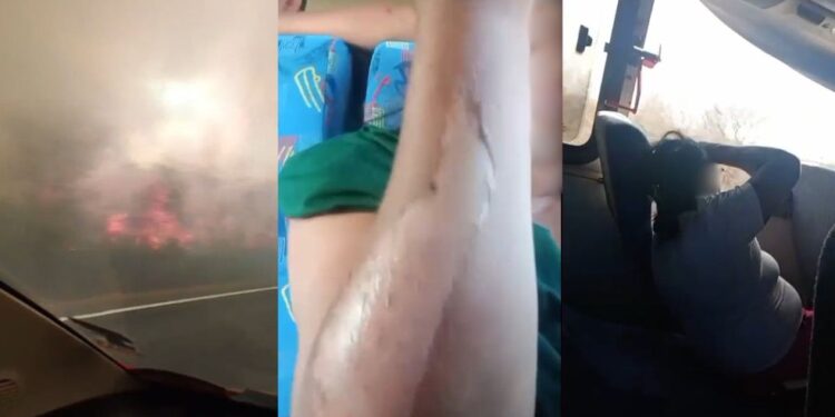 Dezenove pessoas ficam feridas após ônibus passar por rodovia durante incêndio na BA