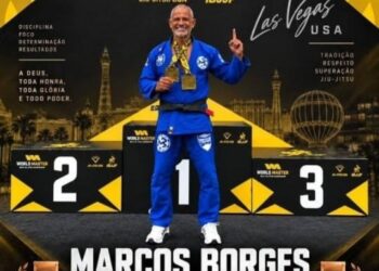 Tenente PM R/R Marcos Borges conquista duplo bronze no Mundial de Jiu-jitsu em Las Vegas