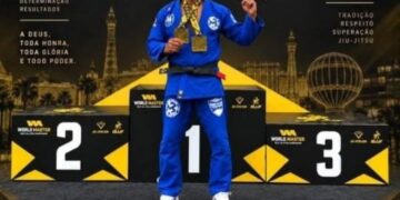 Tenente PM R/R Marcos Borges conquista duplo bronze no Mundial de Jiu-jitsu em Las Vegas