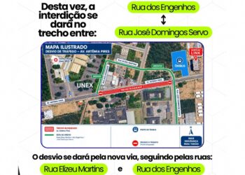SMT informa nova interdição temporária na Avenida Artêmia Pires a partir desta terça-feira (6)