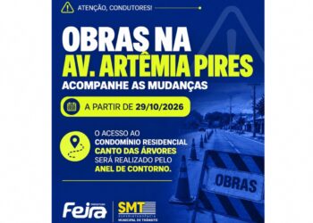 Obras de duplicação alteram trânsito e modificam acesso a condomínio na Av. Artêmia Pires