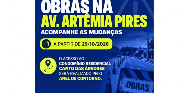Obras de duplicação alteram trânsito e modificam acesso a condomínio na Av. Artêmia Pires